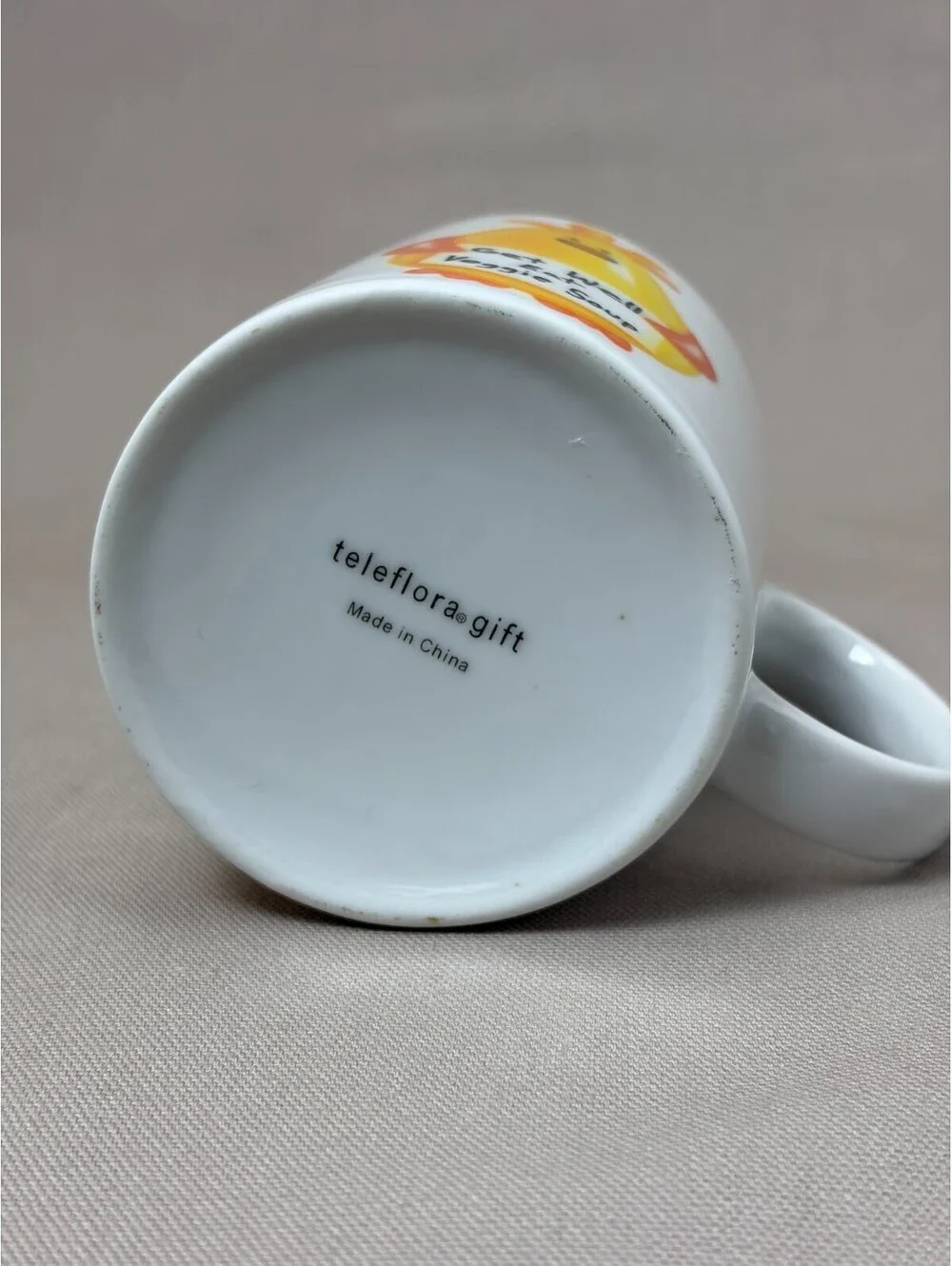 Teleflora Get Well Eat Veggie Soup Chicken Coffee Mug Ceramic Gift Cup 10 oz
